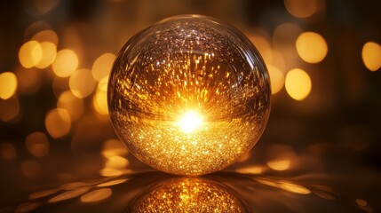Shimmering orb: radiating light with bokeh 