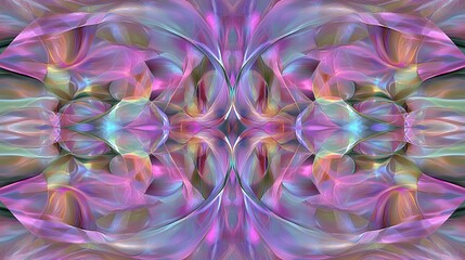 Abstract Iridescent Floral Pattern with Pastel Colors