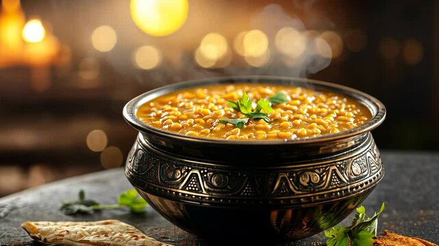 dal Makhni Idian dish in a bowl, Ramadan vibes 