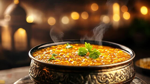 dal Makhni Idian dish in a bowl, Ramadan vibes 