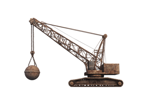 Wrecking ball crane isolated on transparent background Generative Ai. - Powered by Adobe