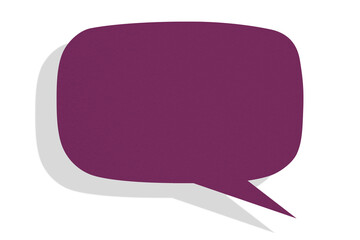 Dark purple paper speech bubbles separated on transparent background
