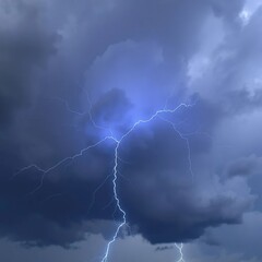 Dark grey clouds with electric blue lightning flashing through them, Sky, Weather, Clouds