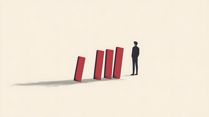 Obraz premium Powerful domino effect vector artwork pictures