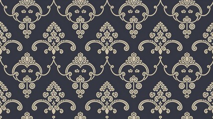 Seamless Damask Wallpaper Patterns for Fashion Prints and Wedding Invitations