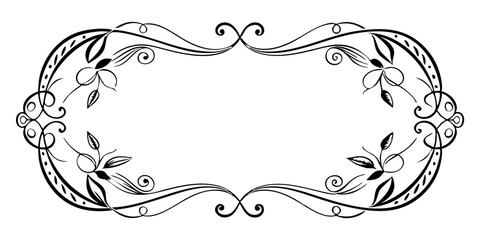 Fototapeta premium Vintage frame logo vector illustration line art | Premium AI-generated vector 