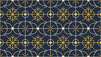 Sophisticated Snowflakes Abstract Geometric Pattern in White and Gold