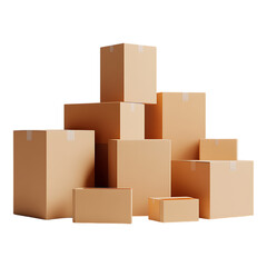 PNG cardboard boxes against a transparent background