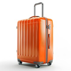 Bright Orange Hardshell Suitcase with Telescopic Handle and Wheels