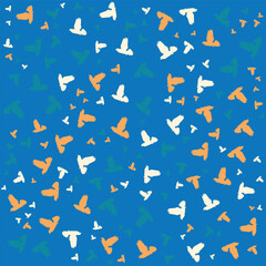 Colorful Bird Silhouettes in a Beautiful Patterned Blue Background