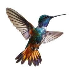 Obraz premium Vibrant Hummingbird in Flight with Colorful Feathered Plumage