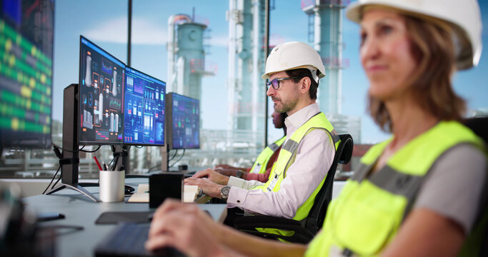 Mature Black Man and Woman Using SCADA