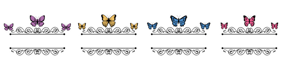 editable beautiful butterfly with swirls vector, perfect for elegant designs, decorations, and artistic projects. Ideal for nature, beauty, and ornamental themes