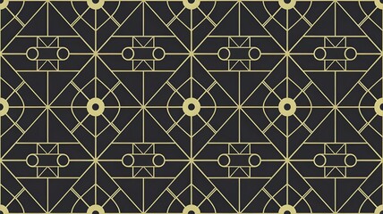Golden Art Deco Lines Abstract Geometric Seamless Pattern for Modern Backdrops