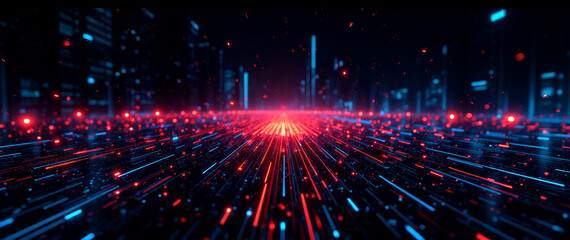 Obraz premium Digital Harmony: A Futuristic Background for Technology, Innovation, and Education