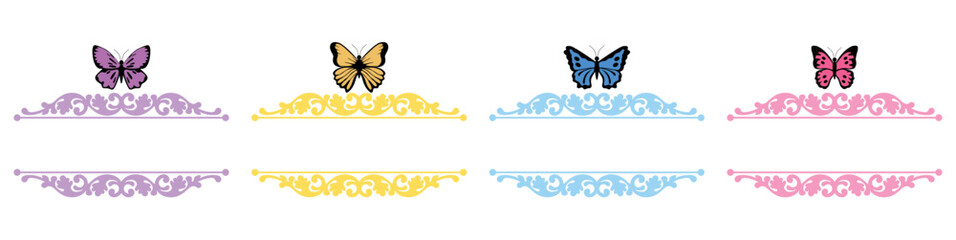 editable beautiful butterfly with swirls vector, perfect for elegant designs, decorations, and artistic projects. Ideal for nature, beauty, and ornamental themes