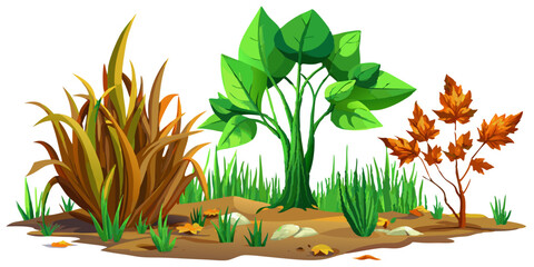 Obraz premium Digital Nature Art – Forest Landscape Background Illustration