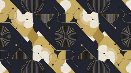 Golden Luxury Abstract Geometric Pattern with Golden Line Art Texture