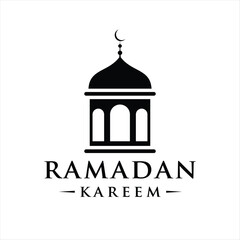 Ramadan Kareem, Islamic mosque logo design template vector