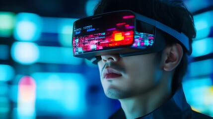 Futuristic Augmented Reality Devices Interacting with 6G Network Connectivity Concept