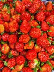 Fresh strawberries from above filling the frame. fresh strawberries background