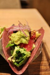 Tex-Mex cuisine (Mexican cuisine): tuna and avocado taco
