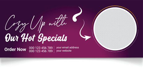 Naklejka premium Food menu and restaurant facebook cover template