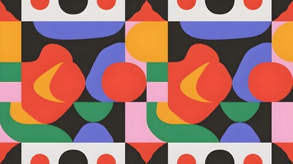 Vibrant Shapes Decorative Geometric Pattern Perfect for Prints and Gift Wrapping