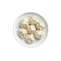 A Plate with khinkali isolated png.