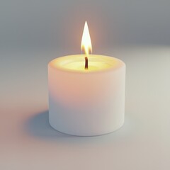 3D Candle Icon, represents relaxation with elegance.