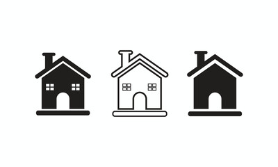 Web home icon set for apps and websites, Simple House icon, House set icon, outline and stroke style