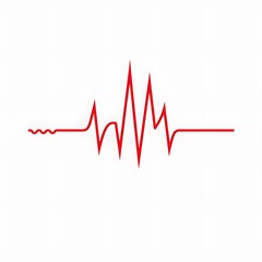 Naklejka premium Red Heartbeat Line Graphic on White Background for Medical Use