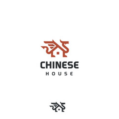 Obraz premium Chinese House Cafe restaurant Company Logo