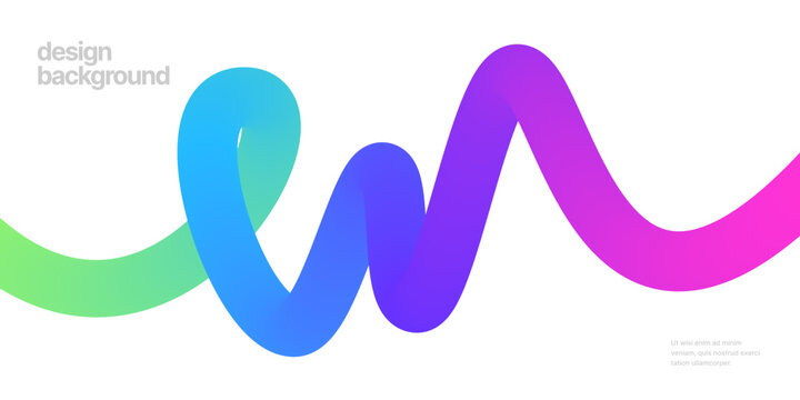 Background with wavy gradient shapes. Colorful squiggles gradient lines design for flyer, poster, cover or banner. Vector illustrations.