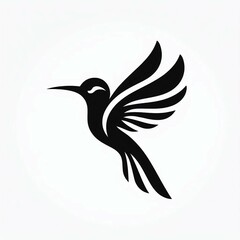 Obraz premium Elegant Silhouette Hummingbird in Flight