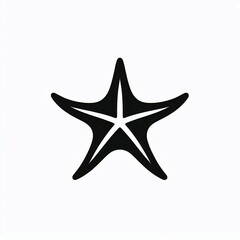 Fototapeta premium Stylized Black Starfish on White Background