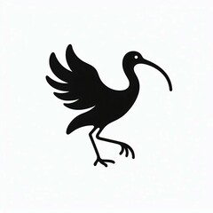 Obraz premium Silhouette of an Ibis Taking Flight