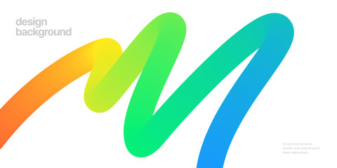 Background with wavy gradient shapes. Colorful squiggles gradient lines design for flyer, poster, cover or banner. Vector illustrations.