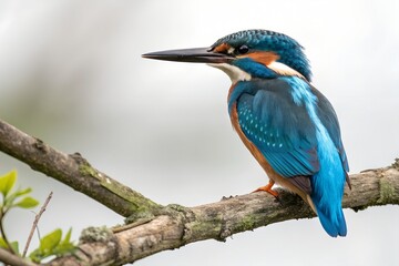 Obraz premium kingfisher with white background