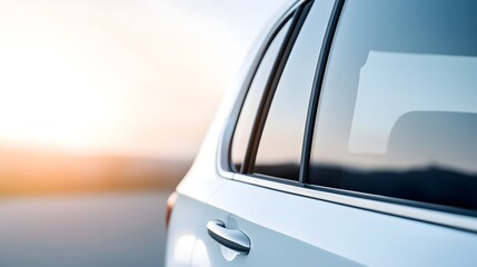 Obraz premium Close-up View of Tinted Automotive Window with Heat-Reflective Film