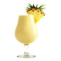 PNG Freshly Made Pineapple Pina Colada Drink Glass against transparent background