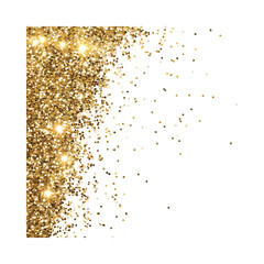 Gold Glitter Texture Isolated on Transparent Background