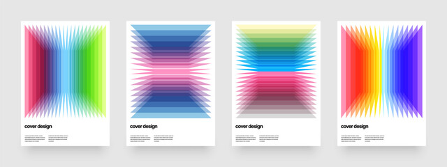 Template with blended shapes texture for events, companies or business. Ribbed colorful gradient for flyer, poster, cover, banner or background. 