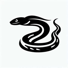 Naklejka premium Coiled Eel Black and White Design
