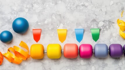 Colorful Fitness Milestones Timeline Layout