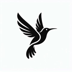 Fototapeta premium Elegant Silhouette Hummingbird in Flight