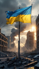 Ukrainian Flag Defiance: Footage of Resilience in Destroyed City