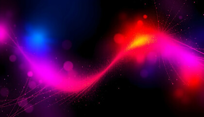 Fototapeta premium Colorful Abstract Light Waves in Vibrant Neon Shades on Dark Background