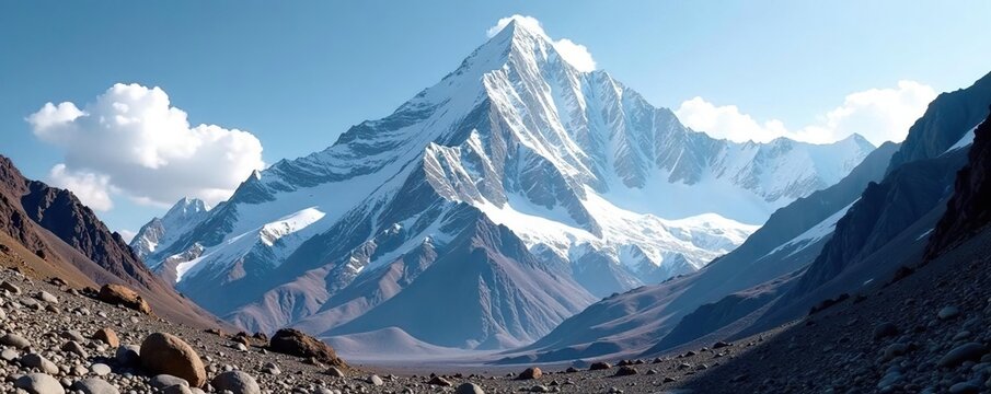 Killer mountain Nanga Parbat with rugged terrain and rocky cliffs, killer, parbat, jagged