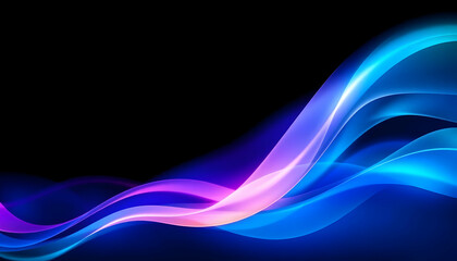 Fototapeta premium Abstract Colorful Light Waves on Black Background for Creative Design